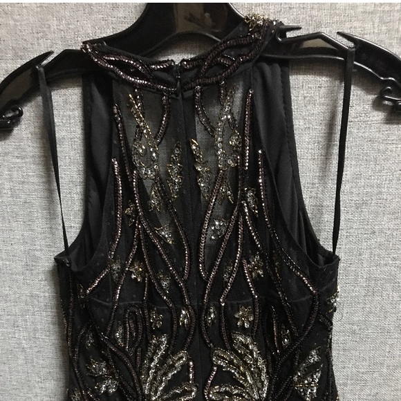 Aidan Mattox embellished midi V-neckline sleeveless dress - Picture 5 of 6